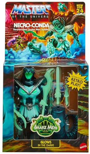 Masters of the Universe Origins Necro-Conda Actionfigur, Schlangenmenschen, 14 cm, mit Zubehör, Grün-Metallic von Masters of the Universe