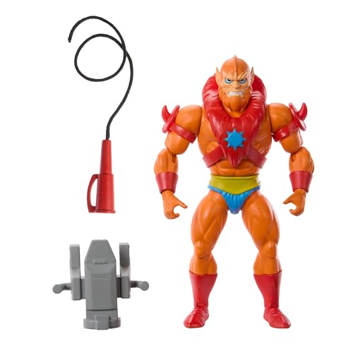 Masters of the Universe Origins-Spielzeug, Beast Man-Actionfigur aus der Cartoon-Kollektion, ca. 14 cm großer Bösewicht mit Abnehmbarer Rüstung und Peitsche, HYD18 von Masters of the Universe