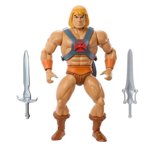 Masters of the Universe Origins-Spielzeug, He-Man-Actionfigur aus der Cartoon-Kollektion, maßstabsgetreuer, ca. 14 cm großer Held mit Rüstung, 2 Schwertern und Mini-Comic, HYD17 von Masters of the Universe