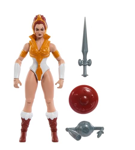 Masters of the Universe Origins Spielzeug, Teela-Actionfigur aus der Cartoon-Kollektion, ca. 14 cm große MOTU-Heldin, Zubehör und Mini-Comic, HYD27 von Masters of the Universe