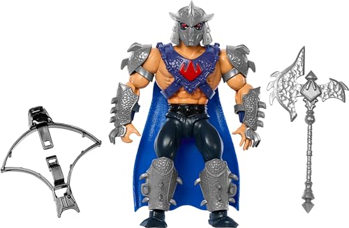 Masters of the Universe Turtles of Grayskull Shredder Actionfigur-Spielzeug, 16 Bewegungspunkte, TMNT- und MOTU-Crossover-Schurke, HTH10 von Masters of the Universe