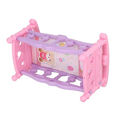 1:12 Puppenhaus -Babybett Im Maßstab, Süßes Miniaturmöbel -Accessoire, Cradle Decorative Crib für Schlafzimmer Im Spielpuppenhaus, Ideal für Hobbyisten und Miniaturbegeisterte von Masyrt