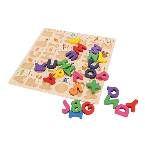 Alphabet-Puzzle aus Holz, Großbuchstaben, Frühes Lernen, Kognitives Puzzle-Brett, Intellektuelle Entwicklung, Aufklärungsspielzeug von Masyrt