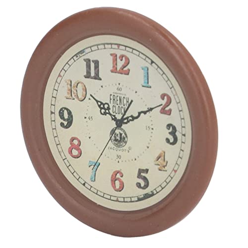 Dollhouse Miniatur Round Wall Clock, Farbenfrohes Harz, Tragbares Puppenhauszubehör für 1:12 Puppenhaus von Masyrt