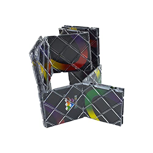 Magic Folding Puzzle Cube, 8 Panels 3 Ringe Schwarz Magic Folding Puzzle Cube Twisty Toy Folding Puzzle Cubes Twisty Cubo, Klassisches Würfelbrettspiel (Schwarz B) von Masyrt