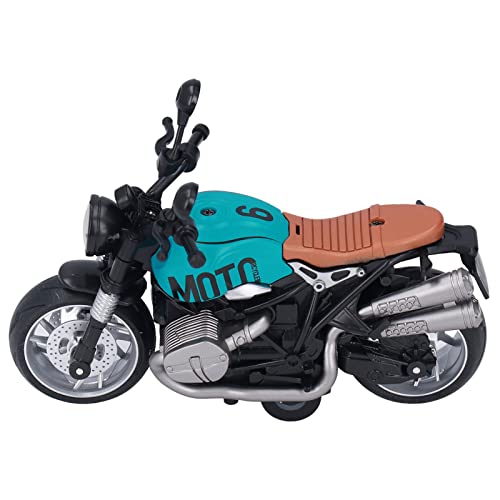 Masyrt 1:12 Motorradspielzeug mit Coolem Retro -Design und Beleuchtung, Alloy Bike Model für (Blau Schwarz) von Masyrt