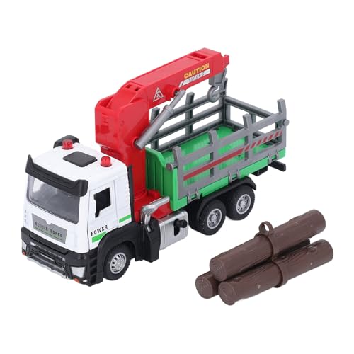 Masyrt 1:32 Holztransport-Holztransporter mit Licht und Ton, Kransimulation aus Legierung, Ideal für Kinder und Kleinkinder, Realistischer Ladespielzeugkran (Grün) von Masyrt