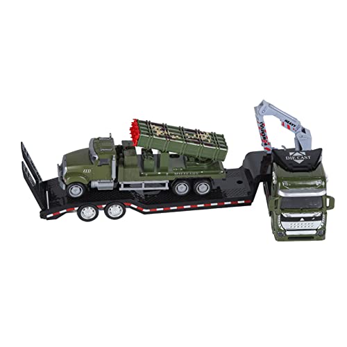 Masyrt 1:50 Alloy Tow Truck Spielzeug Zurückziehen Hochsimuliertes Anhängerfahrzeug Tolles für (Militäranhänger mit Raketenfahrzeug) von Masyrt