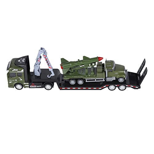 Masyrt 1:50 Alloy Tow Truck Spielzeug Zurückziehen Hochsimuliertes Anhängerfahrzeug Tolles für (Militäranhänger mit Raketenwerfer) von Masyrt