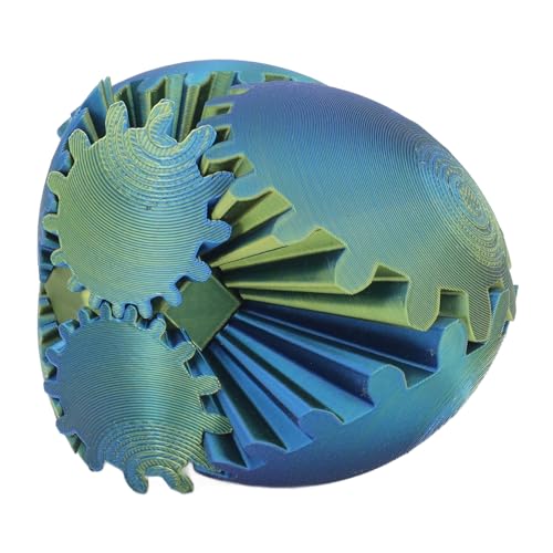 Masyrt 3D Printed Gear Ball Desk Toy for Stress Anxiety Relief, 7.9 cm Smooth Rotating Tension Regulator, Gearsphere Design, Ideal for Relaxation and Focus (Blue Green) von Masyrt