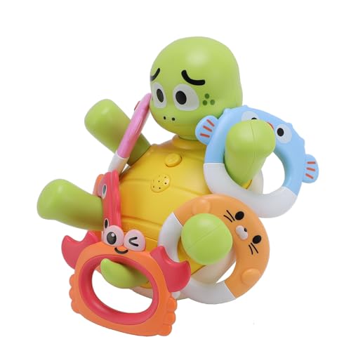 Masyrt Elektrische Wasserspray Turtle Kinder Badespielzeug Elektrische Schildkröte Spielzeug mit 5pcs -Ringen für Badezimmer von Masyrt