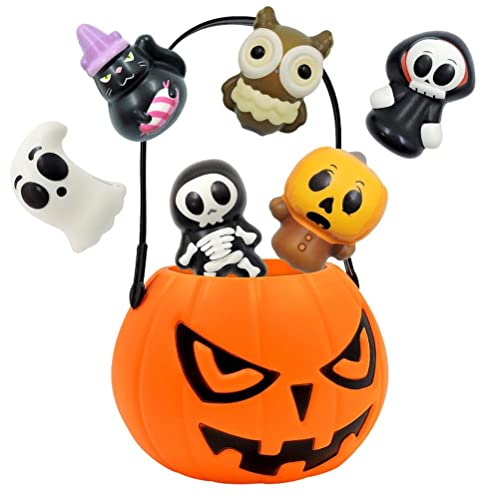 Masyrt Halloween-Kürbis-Eimer-Geist, Drückendes Sensorisches Spielzeug, Zappelspielzeug Zum Stressabbau, Spielzeug für Kinder und Erwachsene, Ideal für Halloween-Partygeschenke (NG-02 von Masyrt