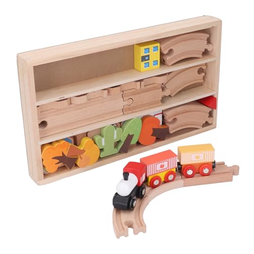 Masyrt Lernspielzeug-Eisenbahn-Set aus Holz für Kinder, Verbessert die Hand-Auge-Koordination, Komplettes Spielzeug-Eisenbahn-Set Zum BAU Einzigartiger Eisenbahnschienen von Masyrt