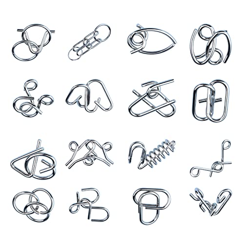 Masyrt Metallverriegelungsrätsel, 16pcs Verbessert das Logische Denken, Flexibilität und Entspannung, Geeignet für und ältere Spiele mit Edelstahlmaterial, Safe & Sturdy Masyrt Metallverriegelungsrätsel, 16pcs Verbessert das Logische Denken, Flexibilität und Entspannung, Geeignet für und ältere Spiele mit Edelstahlmaterial, Safe & Sturdy von Masyrt