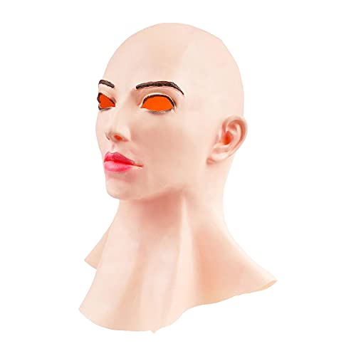 Masyrt Realistische Weibliche Latexmaske, Cosplay-Kopfbedeckung für Drag Queens, Kostüme und Halloween, Ideal für Damenmaskerade und Dekorationen (Verschiedene Farben) von Masyrt