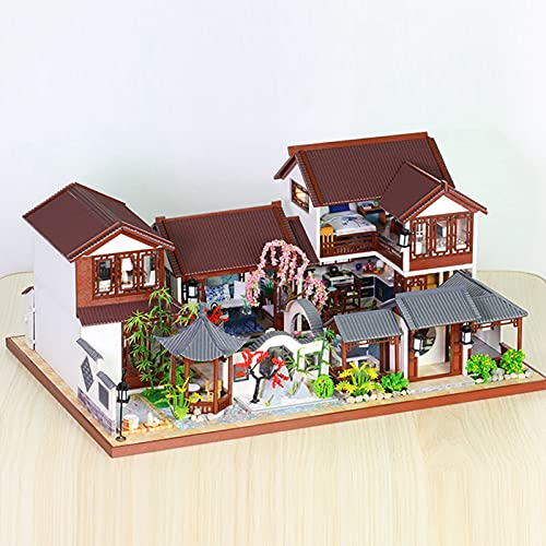 Mini Wooden Dollhouse Model Kit, Miniaturpuppenhaus, Möbel, Spielzeug, Geburtstag von Masyrt