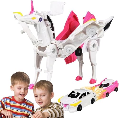 Transformer Auto Einhorn Spielzeug, Kollision mit Magischem Einhorn!Automatisches Transformator Spielzeug, Kollisionstransformierendes Auto, Geschenke für und Mädchen Im Alter von 3–7 von Masyrt