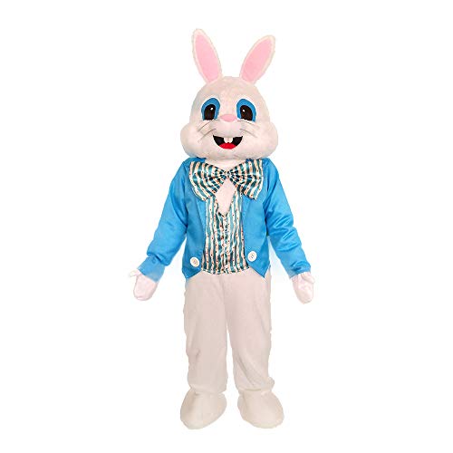 MatGui Oster-Party, blauer Anzug, Hasen-Kostüm, Maskottchen-Kostüm, Erwachsenengröße, blauer Anzug, Blauer hase, L von MatGui