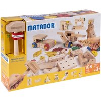 MATADOR 21108 - Maker M108, Baukasten, Holz, 108 Teile, Konstruktionsbaukasten, ab 3 Jahren, Spielend lernen! von Matador Spielwaren GmbH