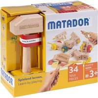 MATADOR 21034 - Maker M034, Baukasten, Holz, 34 Teile, Konstruktionsbaukasten-Einstiegskasten, ab 3 Jahren, Spielend lernen! von Matador Spielwaren GmbH