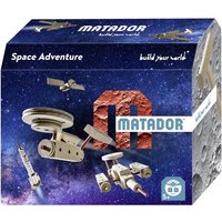 MATADOR 11518 - Space Adventure, Baukasten Weltraum, Holz, 42 Teile, Konstruktionsbaukasten, ab 5 Jahren, Spielend lernen! von Matador