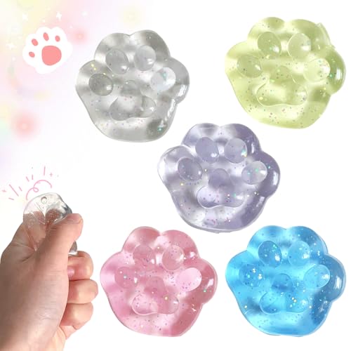 Cat Paw Taba Squishy Toy, 2025 Neu Anti Stress Spielzeug, Lustig Anti Stress Spielzeug Bälle, Stressball für Kinder Erwachsene (5PCS) von Matame