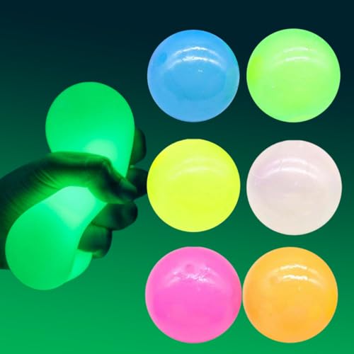 Magic Ceiling Globs, 2025 Neu Squishy Stressball, Anti Stress Bälle Geschenke, Stressball Kinder Erwachsene, Beleuchten Durchsichtig Quetschball (6pcs) von Matame