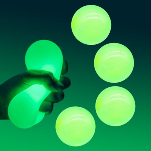 Magic Ceiling Globs, 2025 Neu Squishy Stressball, Anti Stress Bälle Geschenke, Stressball Kinder Erwachsene, Beleuchten Durchsichtig Quetschball (Grün-4PCS) von Matame