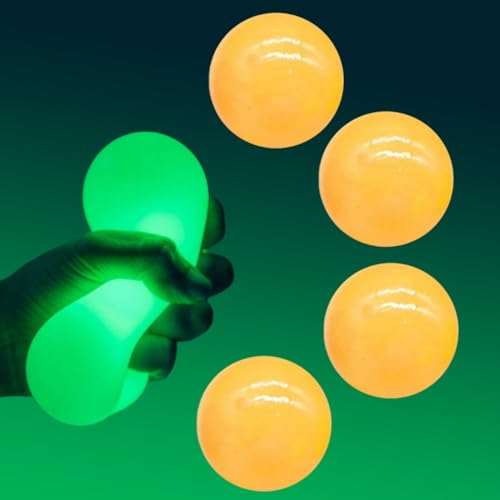 Magic Ceiling Globs, 2025 Neu Squishy Stressball, Anti Stress Bälle Geschenke, Stressball Kinder Erwachsene, Beleuchten Durchsichtig Quetschball (Orange-4PCS) von Matame