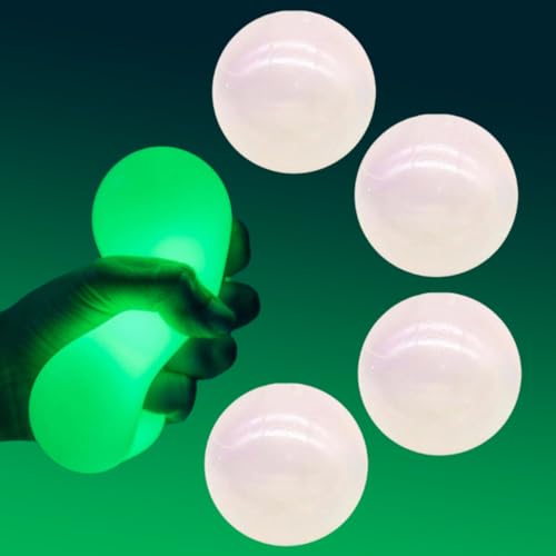 Magic Ceiling Globs, 2025 Neu Squishy Stressball, Anti Stress Bälle Geschenke, Stressball Kinder Erwachsene, Beleuchten Durchsichtig Quetschball (Weiß-4PCS) von Matame