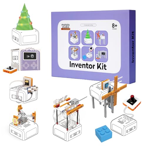 MatataStudio Inventor Kit für Vincibot Roboter mit 7*Baustile, 5*Elektronikmodule, 1*Modulanschluss für Sensor wie Arduino, Micro:bit usw. STEM-Spielzeug, Programmier und Elektronikprojekte für 8-12 von MatataStudio