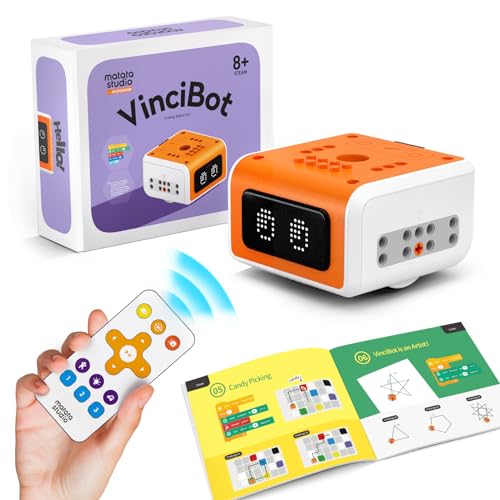 Programmierbarer Kinder Roboter, MatataStudio VinciBot AI Roboter Bausatz Ferngesteuerte Elektronische Roboter Kompatibel Scratch Python Programmieren Spielzeug Geschenk für 8-12 Jahren Jungen Mädchen von MatataStudio