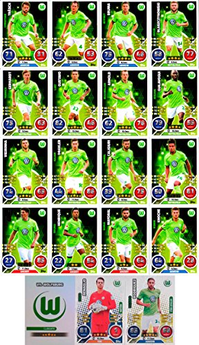 Match Attax Bundesliga 2016 2017 - 19 Karten-Set VfL Wolfsburg Basiskarten Clubkarte Kapitän Starspieler - Deutsch von Match Attax