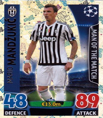 Match Attax Champions League - #494 Mario Mandzukic Man Of The Match Card by Match Attax von Match Attax