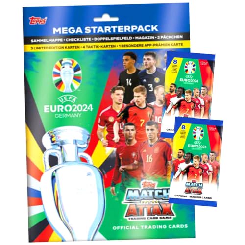 Topps UEFA Euro 2024 Trading Cards Germany Match Attax Karten - EM Sammelkarten - 1 Starter + 2 Booster von Match Attax