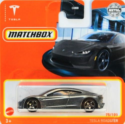 2022 Matchbox Tesla Roadster Grau 75/100 HFR50 (Kurze Karte) von Matchbox Metal