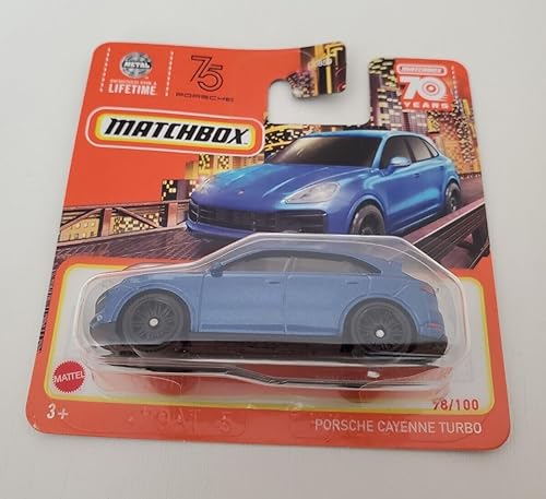 2023 Matchbox Porsche Cayenne Turbo Metallic Blue 78/100 (Short Card) HLD01 von Matchbox Metal