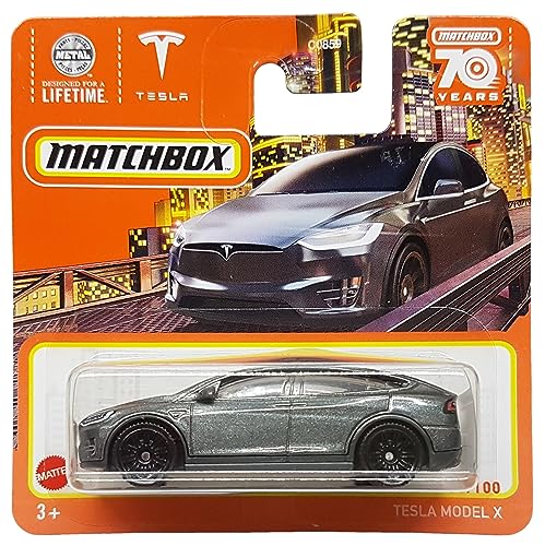 2023 Matchbox Tesla Model X Metallic Grey 90/100 (Short Card) HLC74 von Matchbox Metal