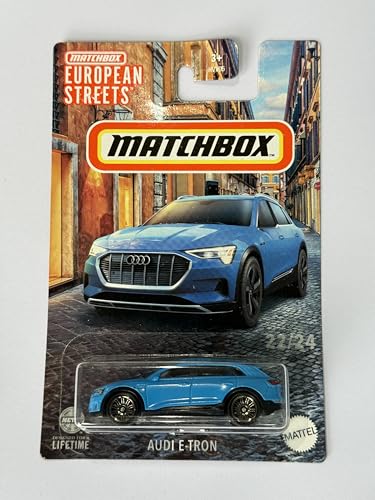 2024 Matchbox European Streets Audi E-Tron Blue 22/24 (Long Card) HVV45 von Matchbox Metal