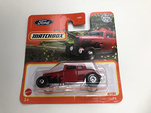 Matchbox 2021 8/100 1932 Ford Coupe Rot (kurze Karte) von Matchbox Metal