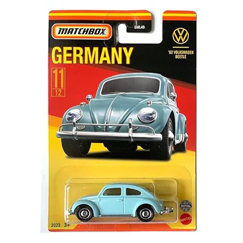 Matchbox 2022 Best of Germany '62 Beetle Volkswagen Beetle Blau 11/12 (Lange Karte) HFH54 von Matchbox Metal