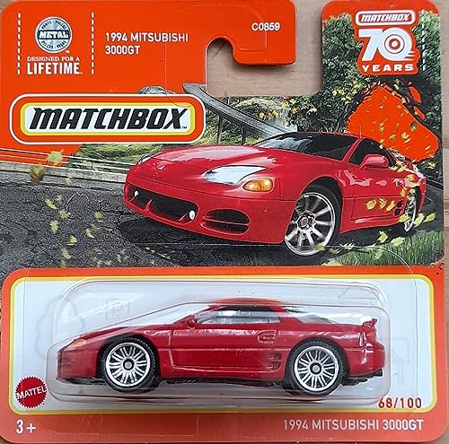 Matchbox 2023 1994 Mitsubishi 3000GT Rot 68/100 (kurze Karte) HLC80 von Matchbox Metal