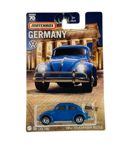 Matchbox Deutschland 70 Jahre 1962 Volkswagen Käfer blau 4/12 (lange Karte) HPC59 von Matchbox Metal