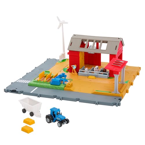 MATCHBOX Action Drivers Farm Adventure - Spielset mit aktivierbaren Funktionen und Geräuschen, Traktor, abnehmbare Figuren und Zubehör, für Kinder ab 3 Jahren, HRY42 von Matchbox