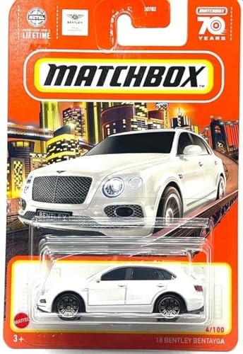 Matchbox 1:64 Maßstab Auto, Bentley Bentayga 4/100 (Weiß), Luxus, Kinder, Unisex von Matchbox