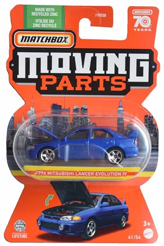 Matchbox 1996 Mitsubishi Lancer Evolution IV, bewegliche Teile 41/54 [Blau] von Matchbox