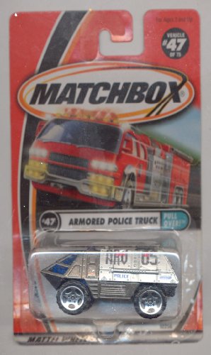 Matchbox 1999-47/75 Pull Over GRAY Armored Police Truck 1:64 Scale by Matchbox von Matchbox