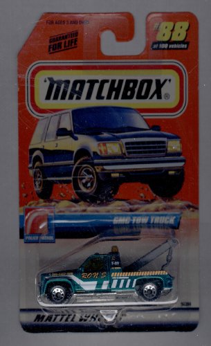 Matchbox 1999–88 von 100 Serie 18 Police Patrol GMC Abschleppwagen 1:64 Maßstab von Matchbox