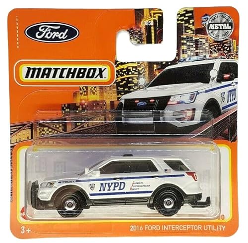 Matchbox - 2016 Ford Interceptor Utility - MBX 95/100 - HFT16 - Short Card - NYPD - Police - Superfast - Lesney - Mattel 2022 Matchbox - 2016 Ford Interceptor Utility - MBX 95/100 - HFT16 - Short Card - NYPD - Police - Superfast - Lesney - Mattel 2022 von Matchbox