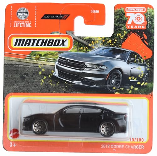 Matchbox 2018 Dodge Charger, Schwarz [Kurze Karte] 13/100 von Matchbox